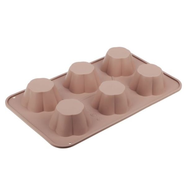 Форма для выпечки силиконовая, 6 ячеек, размер 29x17,4х3,6см. SATOSHI