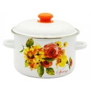 Кастрюля 4,0л Гранатовый сок, эмалированная, рисунок. Россия