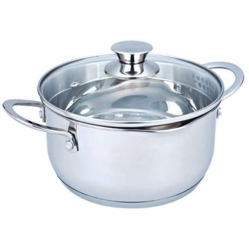 Кастрюля со сливом 5,0л нержавеющая сталь, индукционное дно. Maesto Гонконг