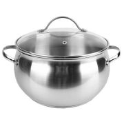 Кастрюля 4,0л из нержавеющей стали, стекл. крышка, индукционное дно. Maesto Гонконг