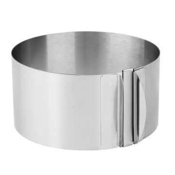 Кольцо для выпечки раздвижное 16-30х8см, нержавеющая сталь SATOSHI