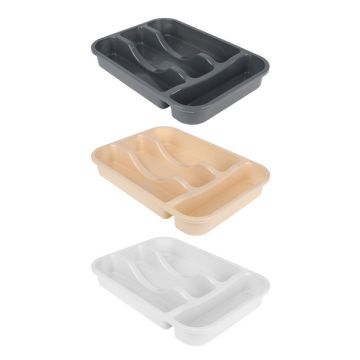 Лоток для столовых приборов, 4 секций, пластик, 31х22х4см, 3 цвета