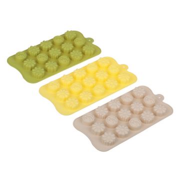 Форма силиконовая для шоколада и льда 15 ячеек, 21x10x1,6см «Шоколадка», 3 цвета. Vetta