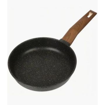 Сковорода 26см литой алюминий, толщина дна 4,0мм, покрытие «Гранит», чёрное в крапинку. Россия