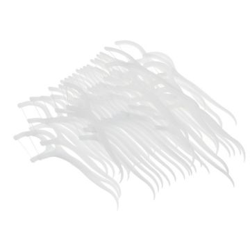 Зубочистки с зубной нитью, полистирол, полиэтиленовое волокно, 7,4см, 50шт. VETTA