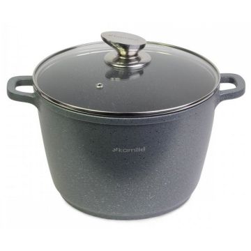 Кастрюля 6,2л (литой алюминий, антиприг. «гранит» покрытие, индукц. дно) Kamille Польша