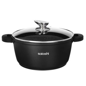 Кастрюля 5,8л, алюминиевая с покрытием мрамор, индукционное дно. SATOSHI Лион