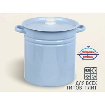 Кастрюля 12,0л эмалированная, серо-голубая. Россия
