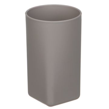 Стакан для ванной комнаты, пластик, 350 мл, 12x7x7 см, бежевый.