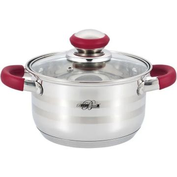 Кастрюля 3,5л (нержавеющая сталь, стекл. крышка, индукционное дно) Barton Steel