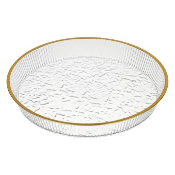 Поднос круглый с золотой каемкой 26,5x23,2x3,7см РЕТ