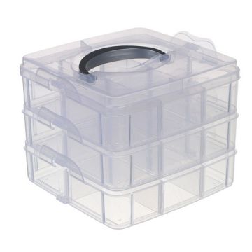 Органайзер 3-х уровневый, 18 ячеек, пластик, 15х15х12,5см VETTA