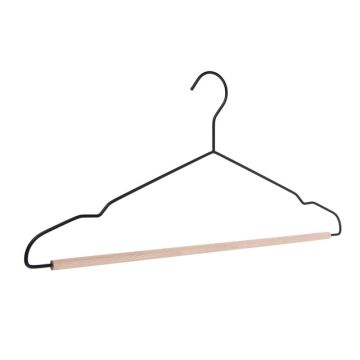Вешалка с перекладиной, 41х19.5х0.3 см, металл, дерево, черный глянец
