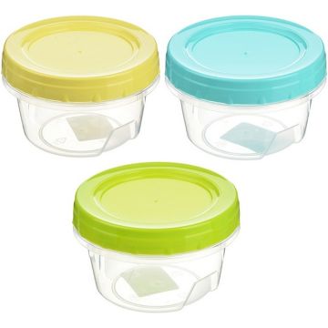 Банка для хранения продуктов пластиковая с завинчивающейся крышкой, 0,3л, 3 цвета Россия