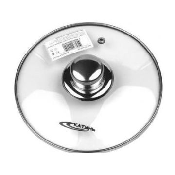 Крышка 20см стеклянная с металлическим ободком и пароотводом