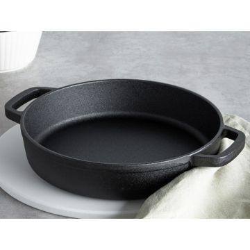 Жаровня чугунная 24см, высота борта 5см, индукция