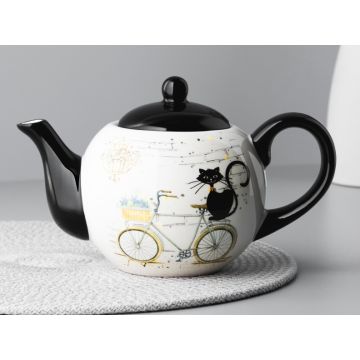 Чайник заварочный, 580мл, керамика. MILLIMI Котейка