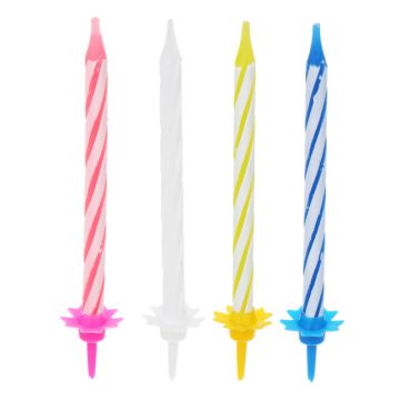 Свечи для торта 24 шт, 4 цвета, парафин