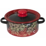 [Красно-черная] Кастрюля 2,0л (эмаль) Россия