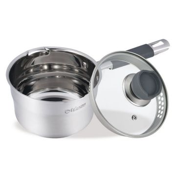 Ковш 1,7л нержавеющая сталь, носик для слива, крышка, индукционное дно. Maestro Гонконг