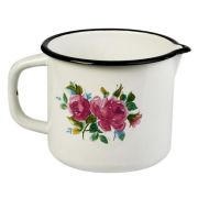 Кружка 1,4л (эмалированная, белая с носиком, рисунок микс) Россия