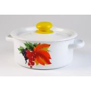 Кастрюля 2,0л (эмалированная, белая, рис. микс) Россия