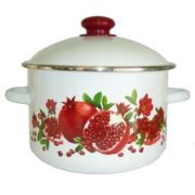 Кастрюля 4,0л Гранатовый сок, эмалированная, рисунок. Россия