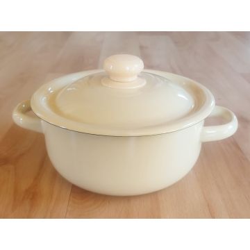 Кастрюля 1,5л (сталь+эмаль, палевая) Россия