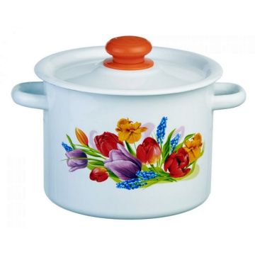 Кастрюля 3,5л эмалированная с рисунком, Россия