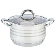 Кастрюля 2,9л из нержавеющей стали, стекл. крышка, индукционное дно. Maesto Гонконг