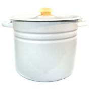 Кастрюля 9,0л эмалированная, цилиндрическая, белая. Россия