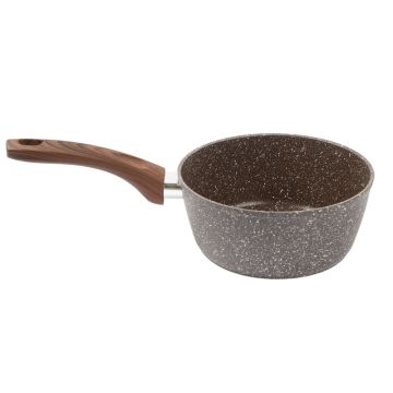 Ковш 1,5л, 18см с антипригарным покрытием, цвет: коричневый гранит, индукционное дно